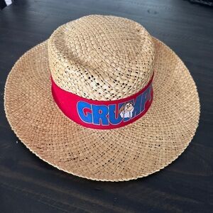 Vintage 90s Disney Goofy’s Hat Co Grumpy Straw Sun Hat Large RARE Snow White